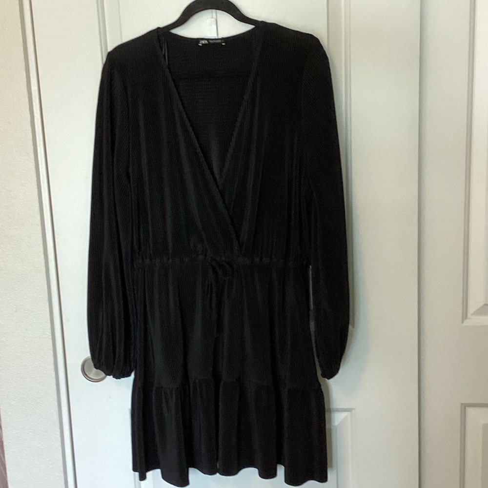 Zara Black Long Sleeve Dress L NWT